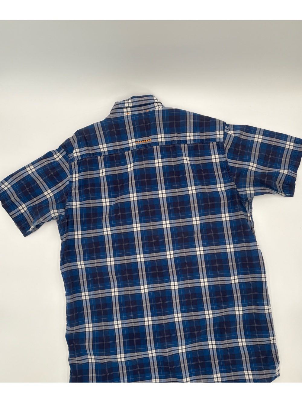 Ariat Rebar Men’s L Tall Blue Plaid Short Sleeve Button Down Work Shirt - Picture 6 of 12
